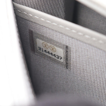 Chanel Bifold Wallet Classic Long Flap Quilted Gray Caviar Leather Zip — view 5
