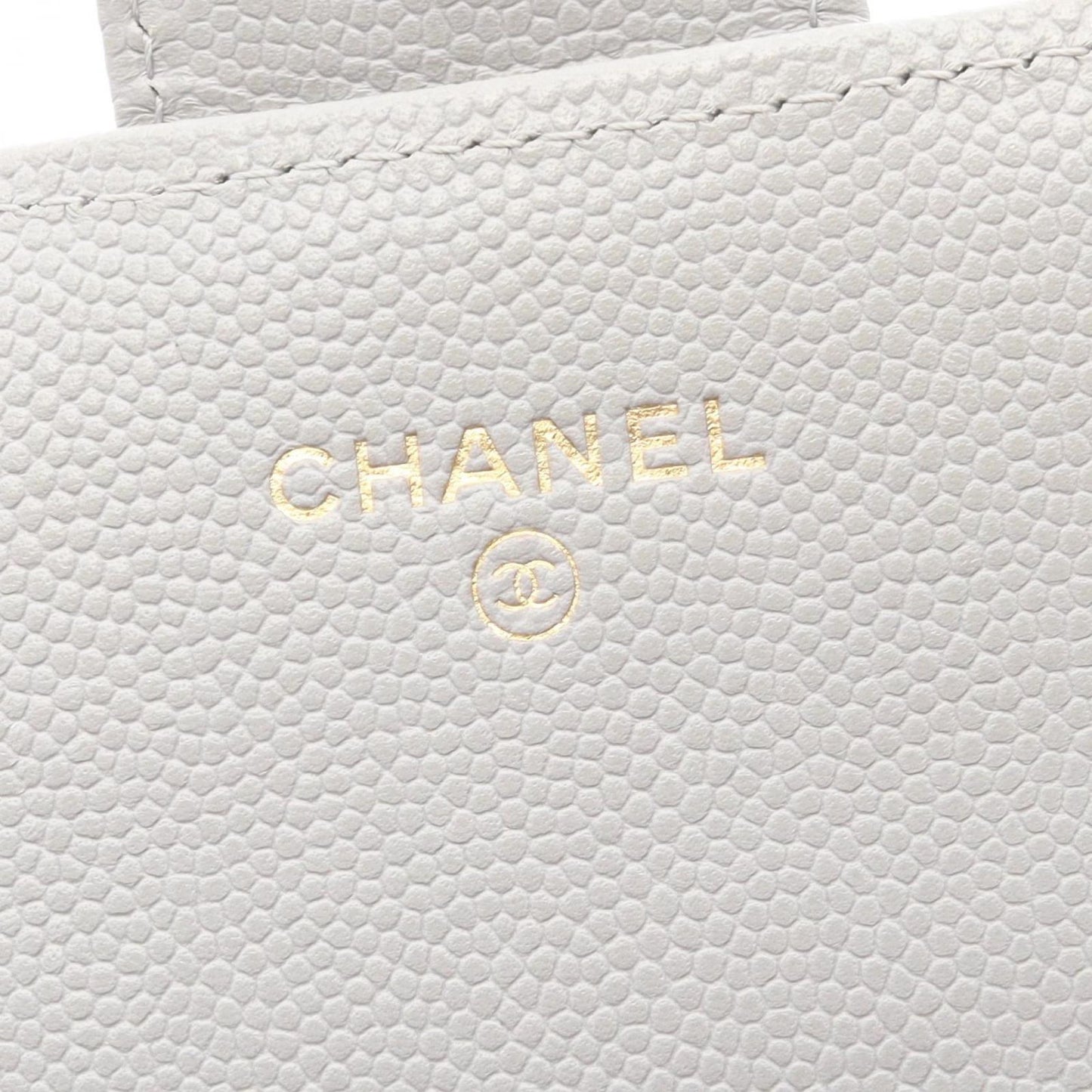 Chanel Bifold Wallet Classic Long Flap Quilted Gray Caviar Leather Zip — view 4