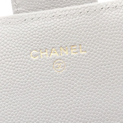 Chanel Bifold Wallet Classic Long Flap Quilted Gray Caviar Leather Zip — view 4