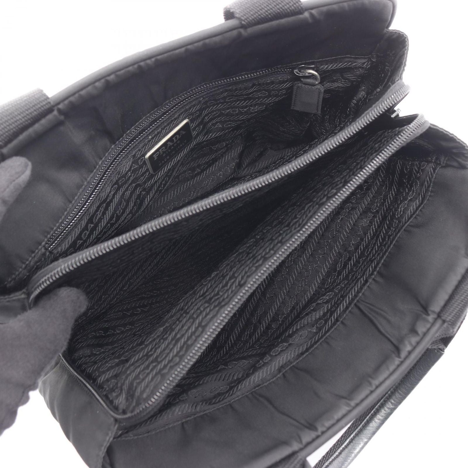 Prada Handbag Black Nylon Triangle Logo — view 3