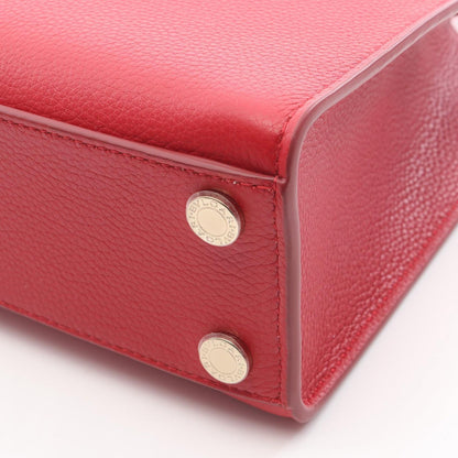 Bvlgari Handbag Red Leather Logo Tote — view 5
