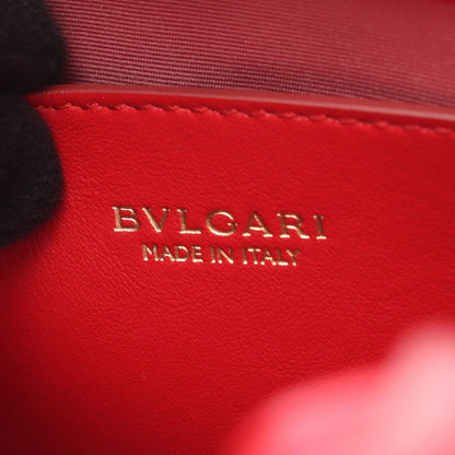 Bvlgari Handbag Red Leather Logo Tote — view 4