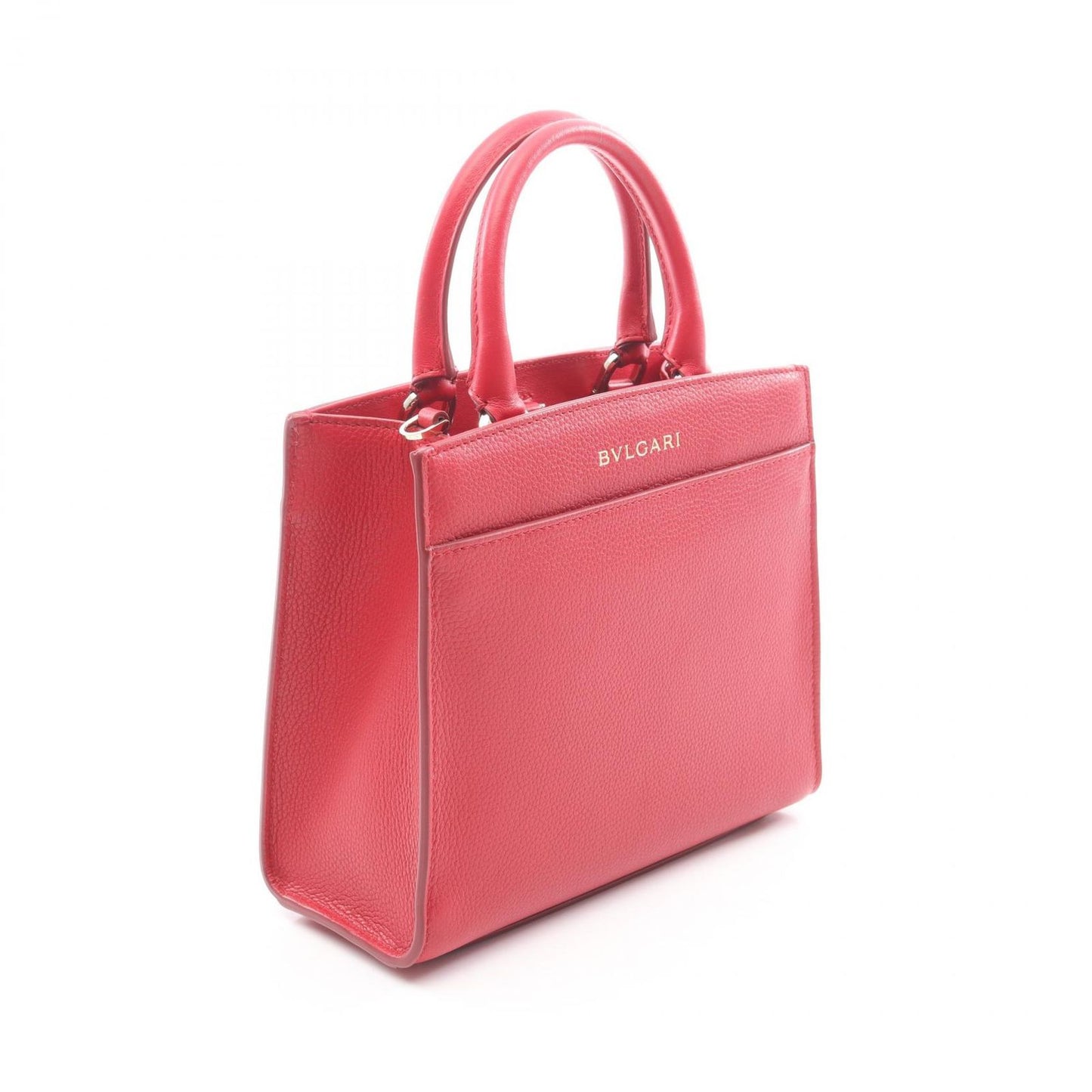 Bvlgari Handbag Red Leather Logo Tote — view 2