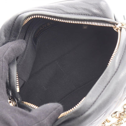Chanel Shoulder Bag Diana Flap Quilted Black Lambskin Fringe Mini Che on — view 3