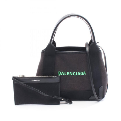 Balenciaga Handbag Navy Kaba XS Black Green Canvas Leather