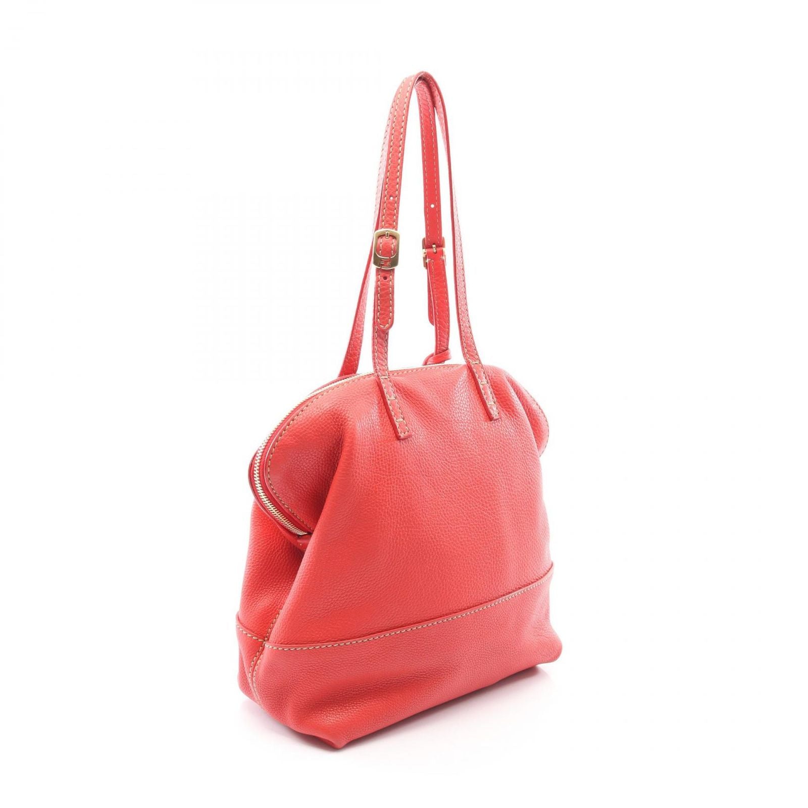 Fendi Shoulder Bag Selleria Toe Red Leather — view 2
