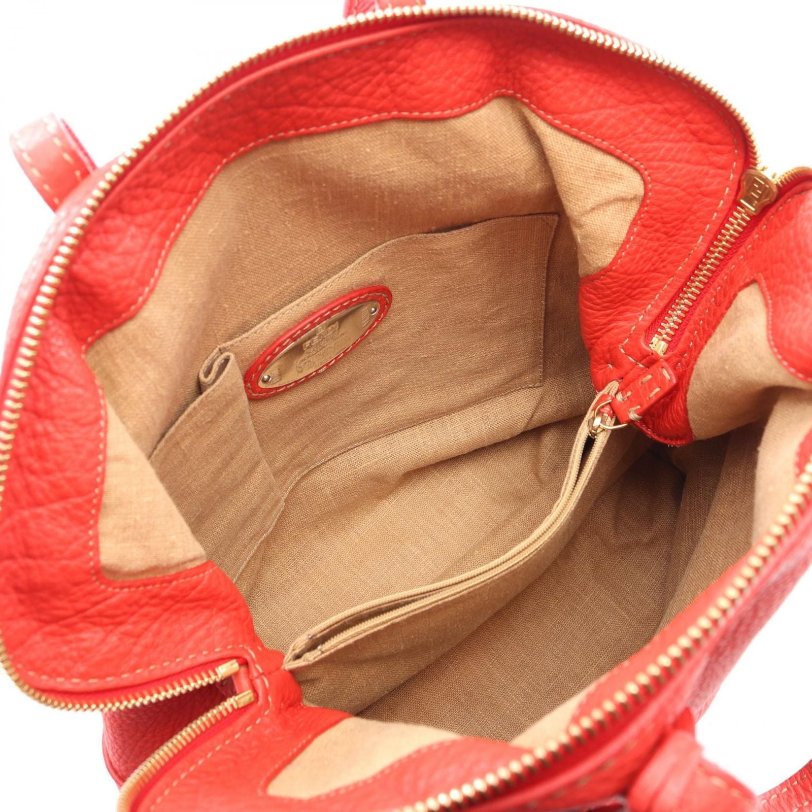 Fendi Shoulder Bag Selleria Toe Red Leather — view 3
