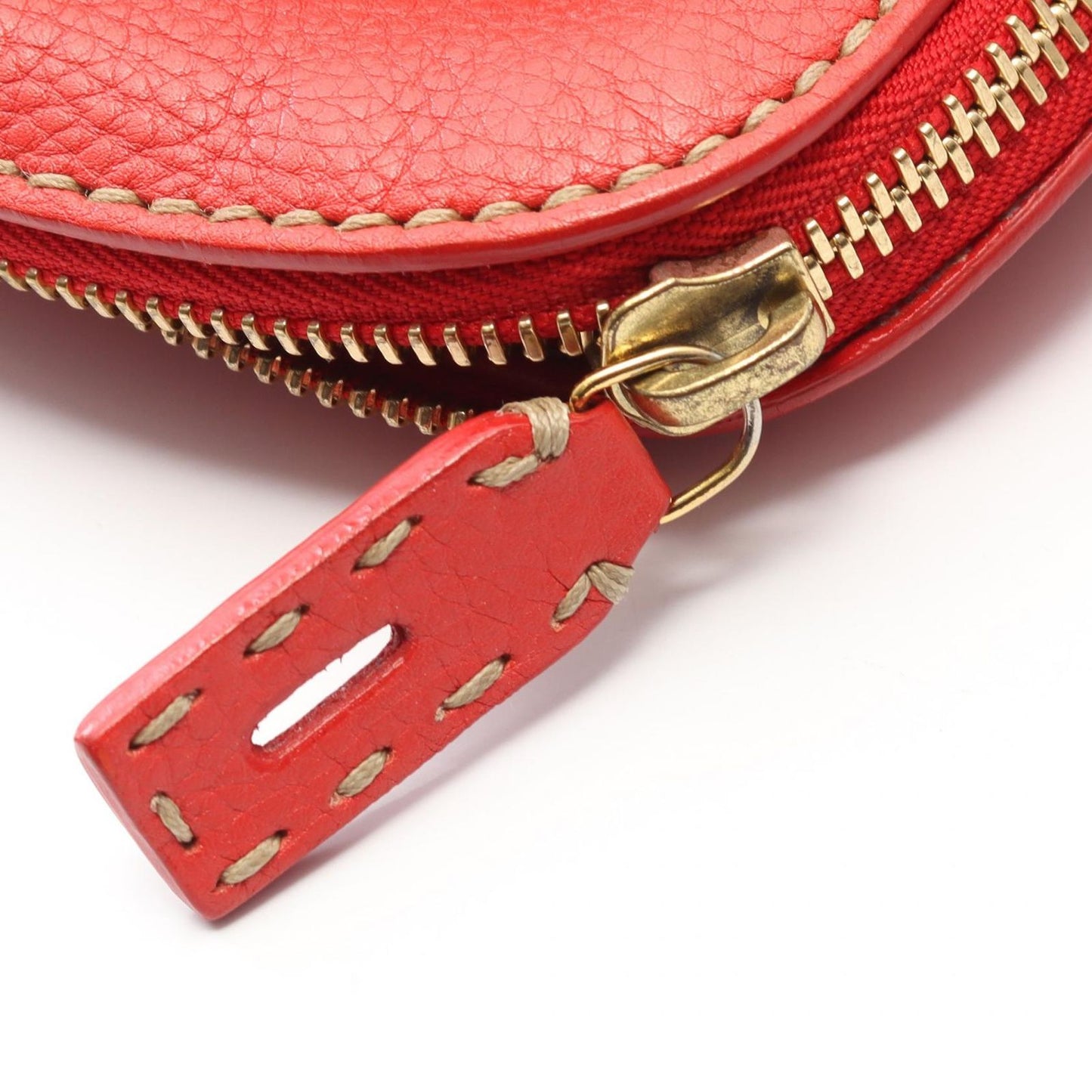 Fendi Shoulder Bag Selleria Toe Red Leather — view 6