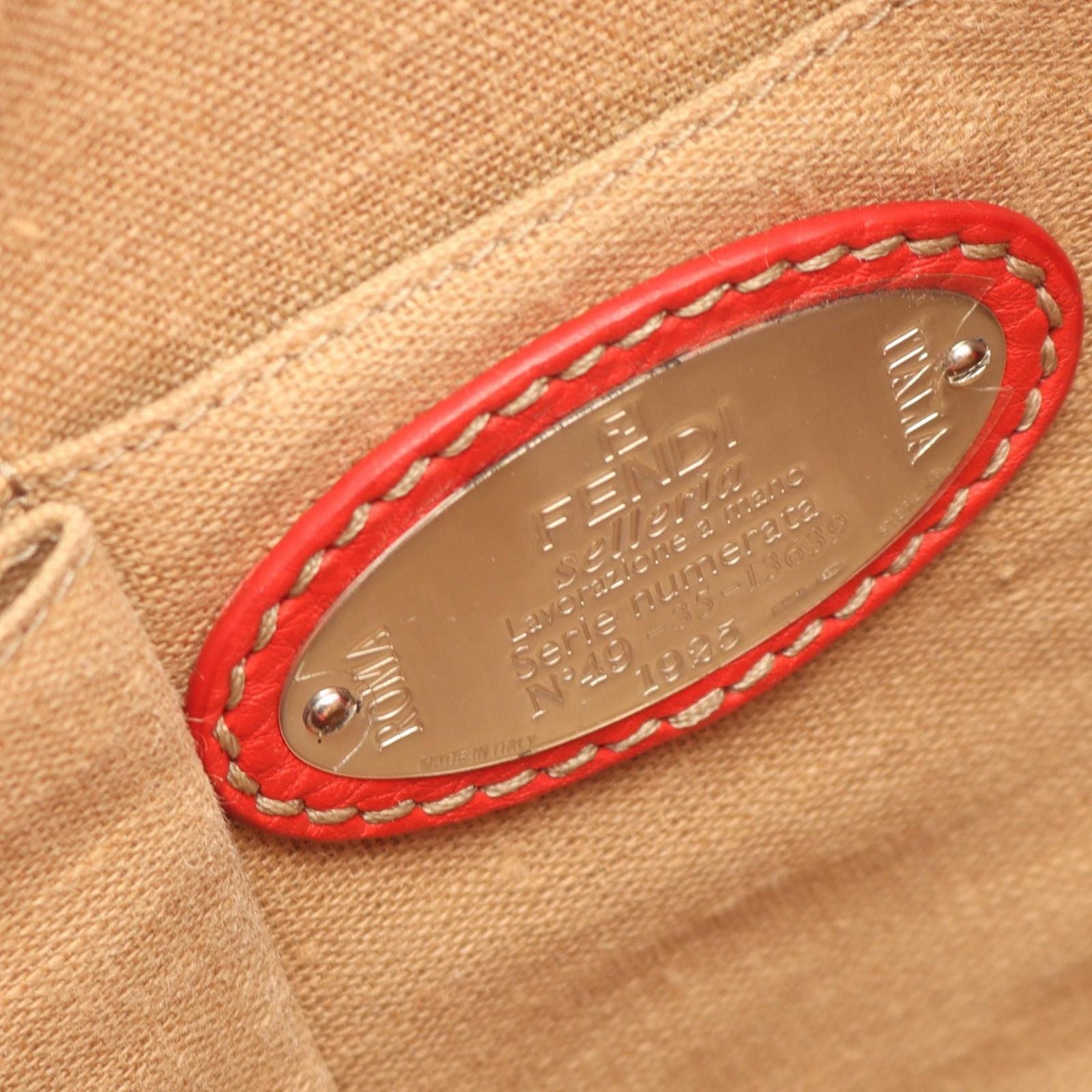 Fendi Shoulder Bag Selleria Toe Red Leather — view 4