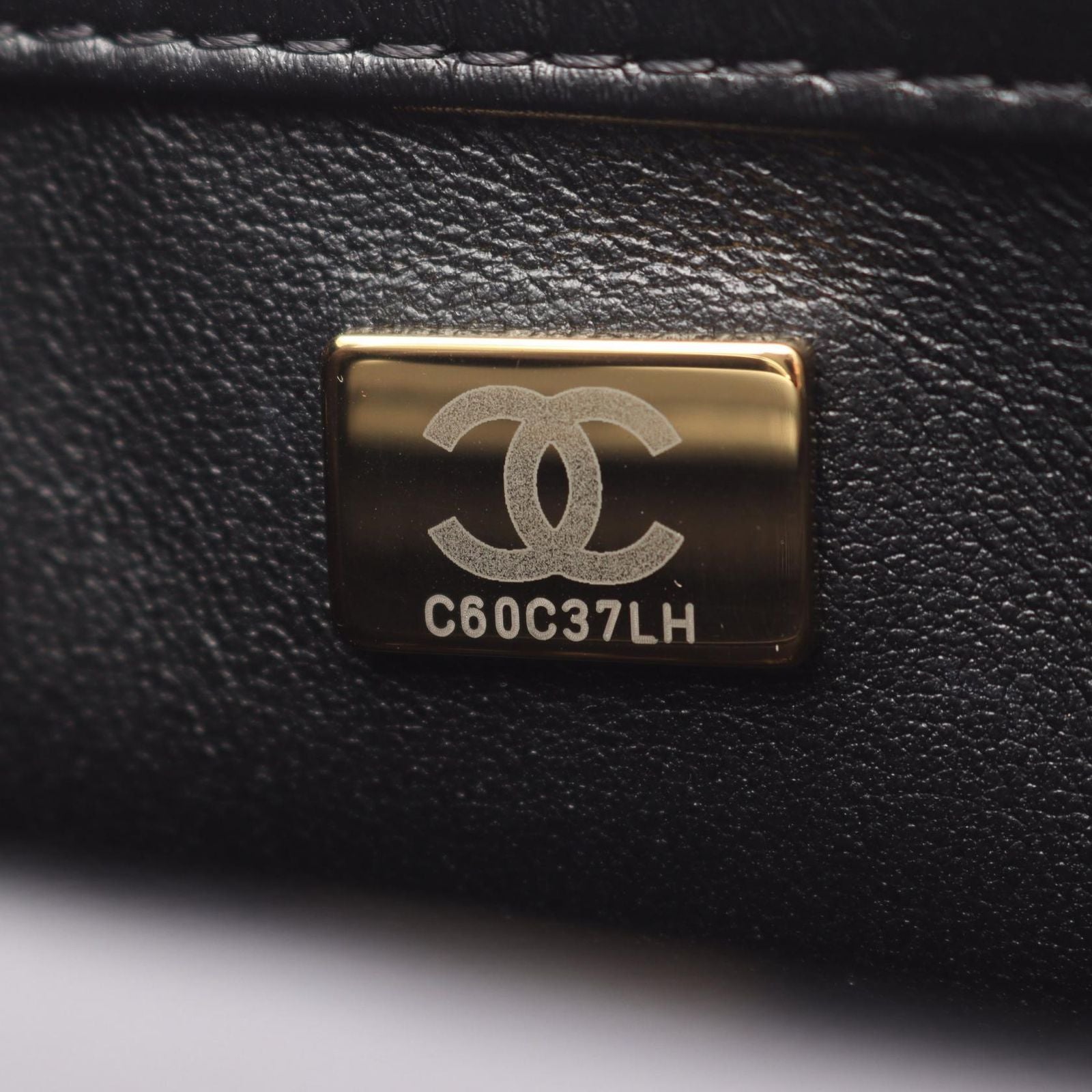 Chanel Shoulder Bag Quilted Small Lutop Handle Black Leather Top 2-Way Chang — view 5