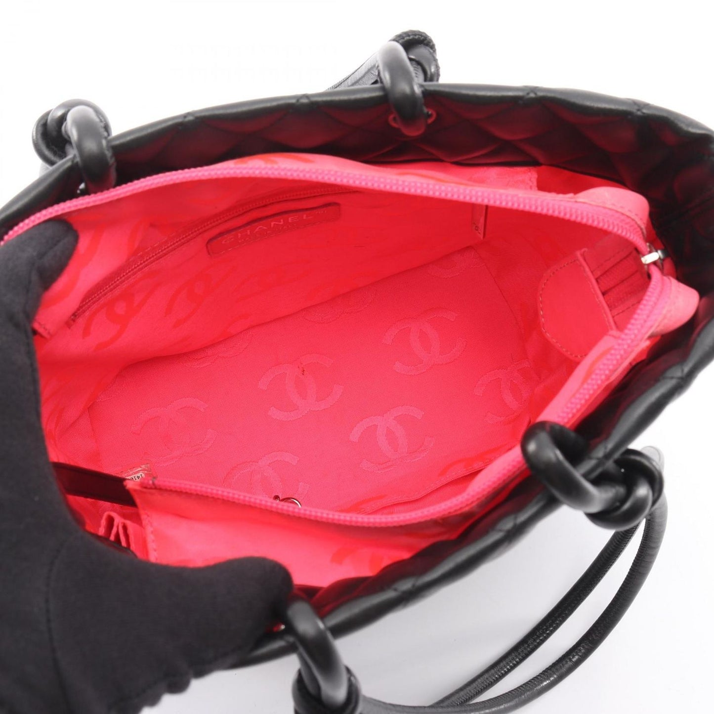 Chanel Tote Cambon Line Black Enamel Leather Patent — view 3