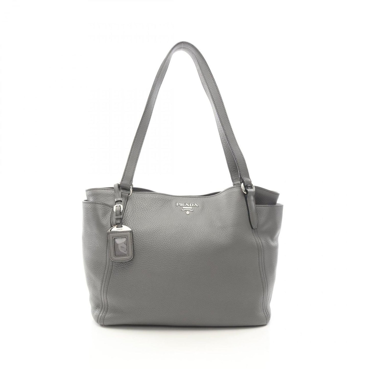 Prada Tote Vitello Daino Gray Leather Suce