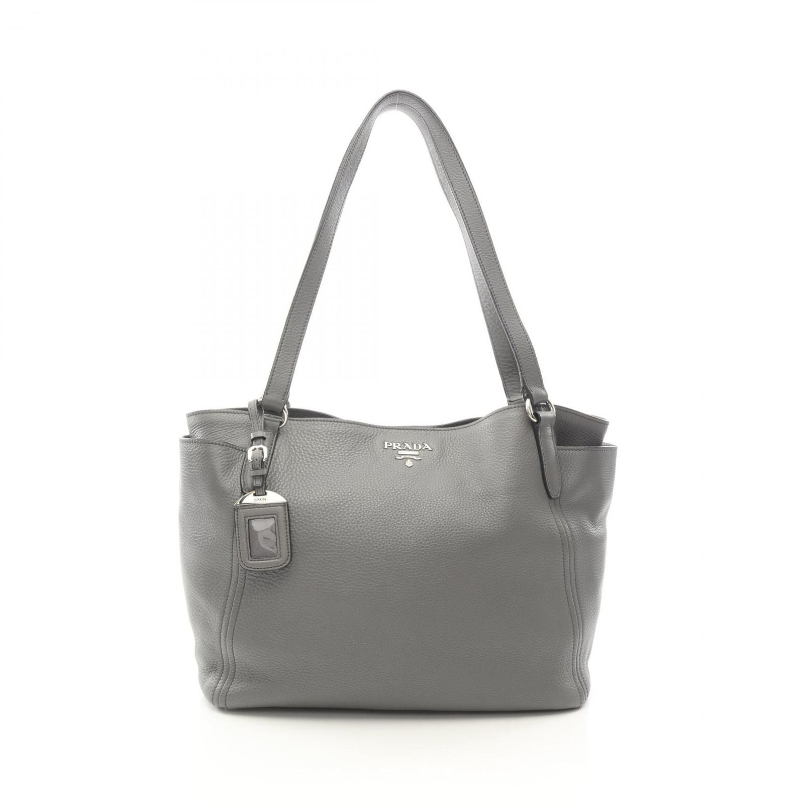 Prada Tote Vitello Daino Gray Leather Suce