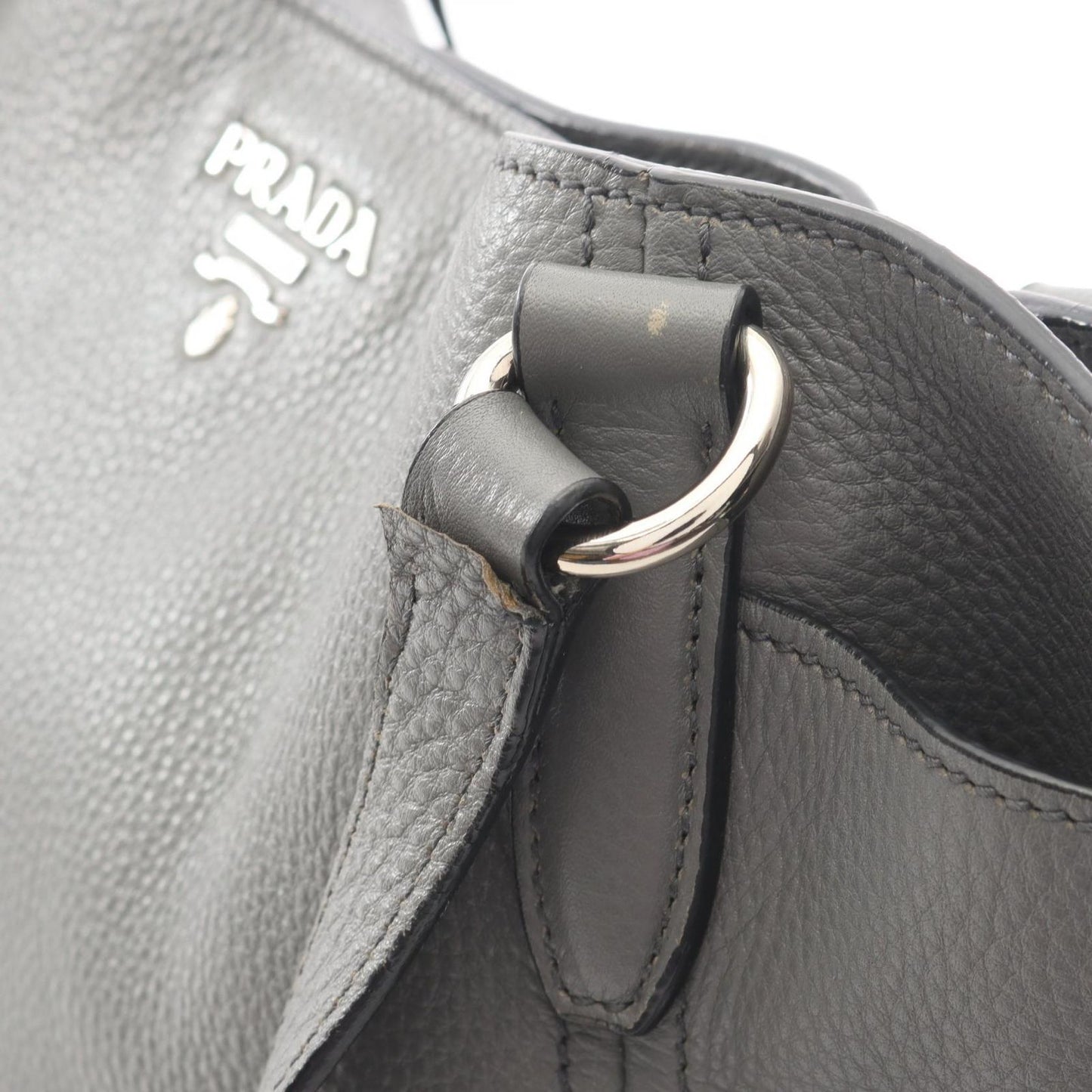 Prada Tote Vitello Daino Gray Leather Suce — view 5