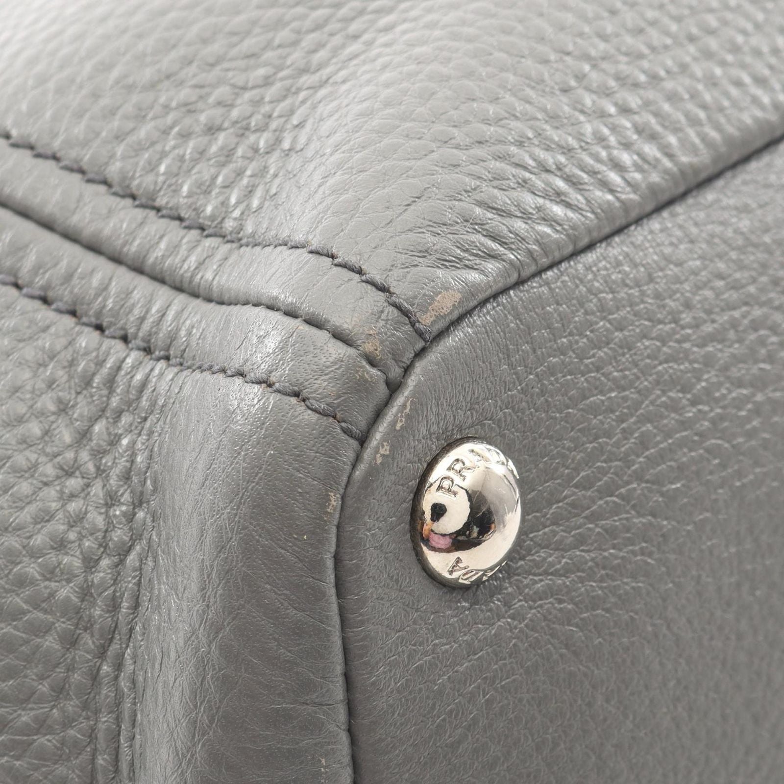 Prada Tote Vitello Daino Gray Leather Suce — view 7