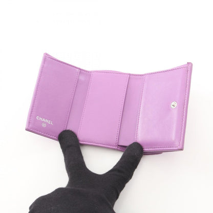 Chanel Trifold Wallet Classic Smo Flap Quilted Purple Lambskin — view 3