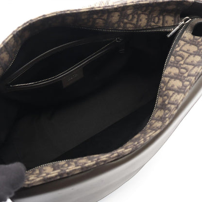 Dior Shoulder Bag Da Cu Brown Canvas Leather Oh Oblique Cu Saddle Soft — view 3