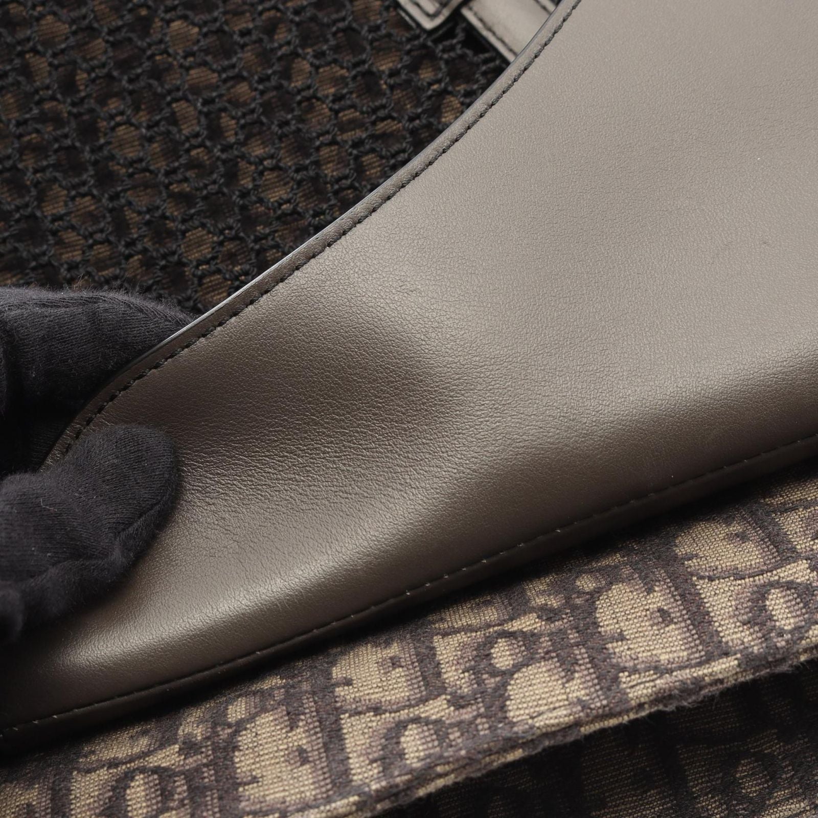 Dior Shoulder Bag Da Cu Brown Canvas Leather Oh Oblique Cu Saddle Soft — view 7