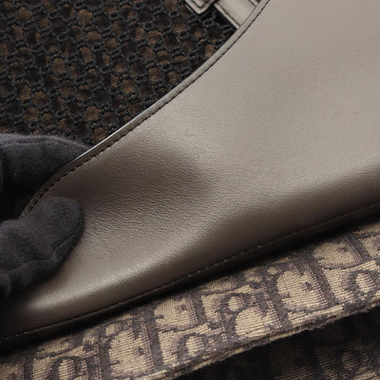 Dior Shoulder Bag Da Cu Brown Canvas Leather Oh Oblique Cu Saddle Soft — view 7