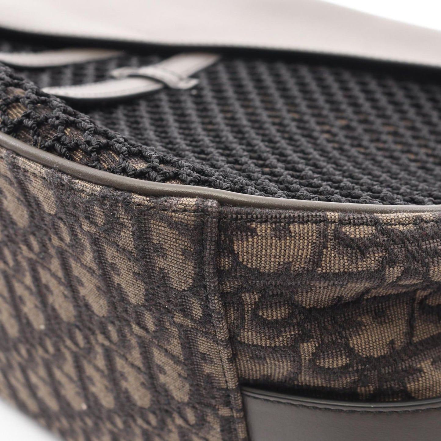Dior Shoulder Bag Da Cu Brown Canvas Leather Oh Oblique Cu Saddle Soft — view 5