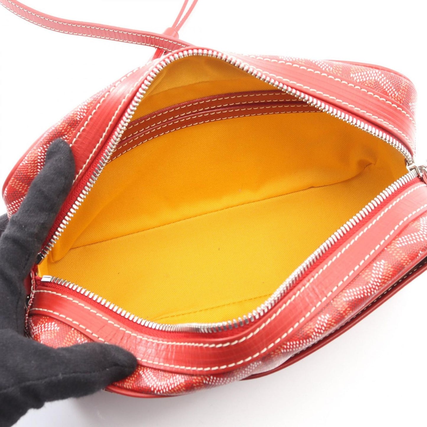 Goyard Goya Shoulder Bag Cup Vert PM Red Co Ting Canvas Leather — view 3