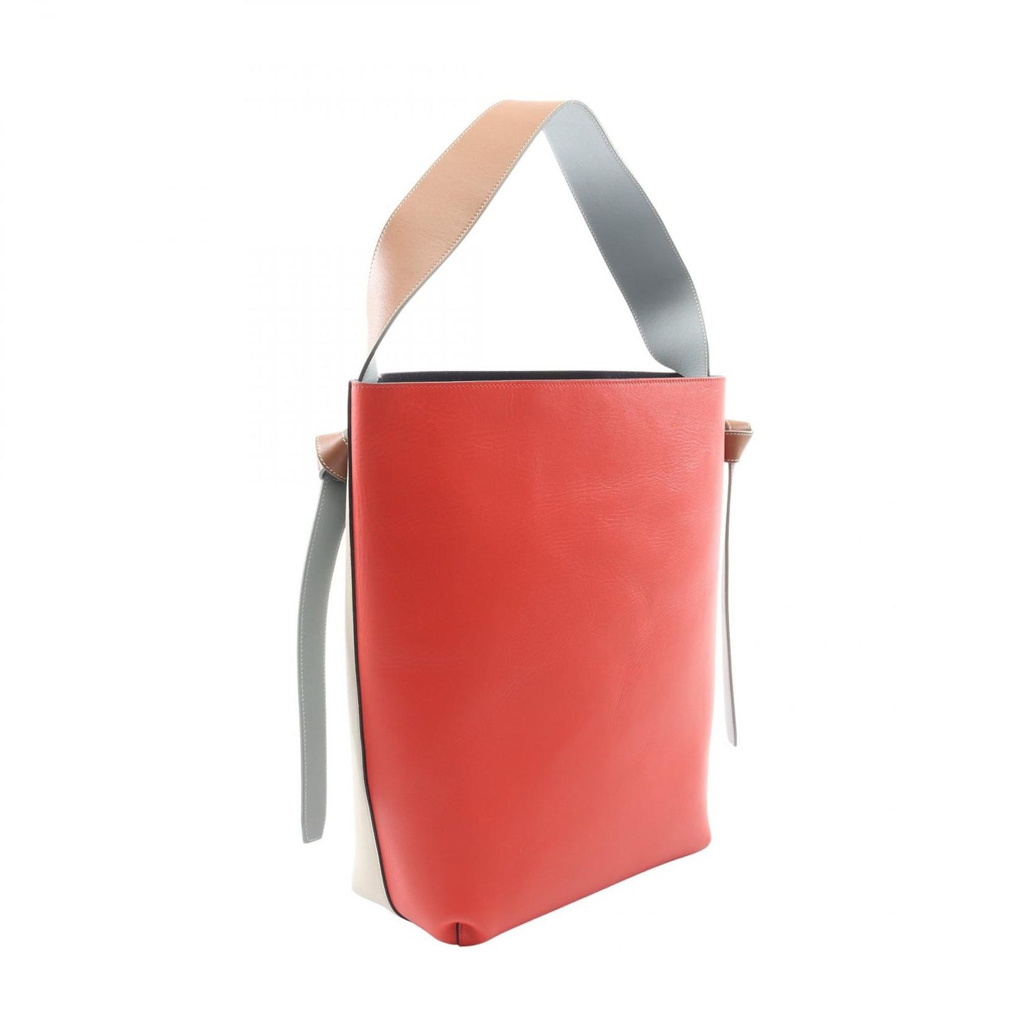 Celine Seri Shoulder Bag Twisted Cabasmo Red Ivory Brown Leather Ready — view 2