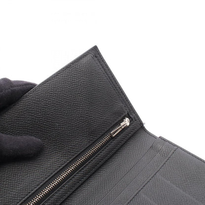 Hermes Bifold Wallet Bearn Souffle Black Leather — view 7