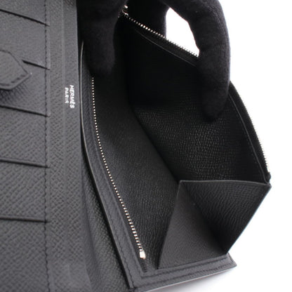 Hermes Bifold Wallet Bearn Souffle Black Leather — view 4