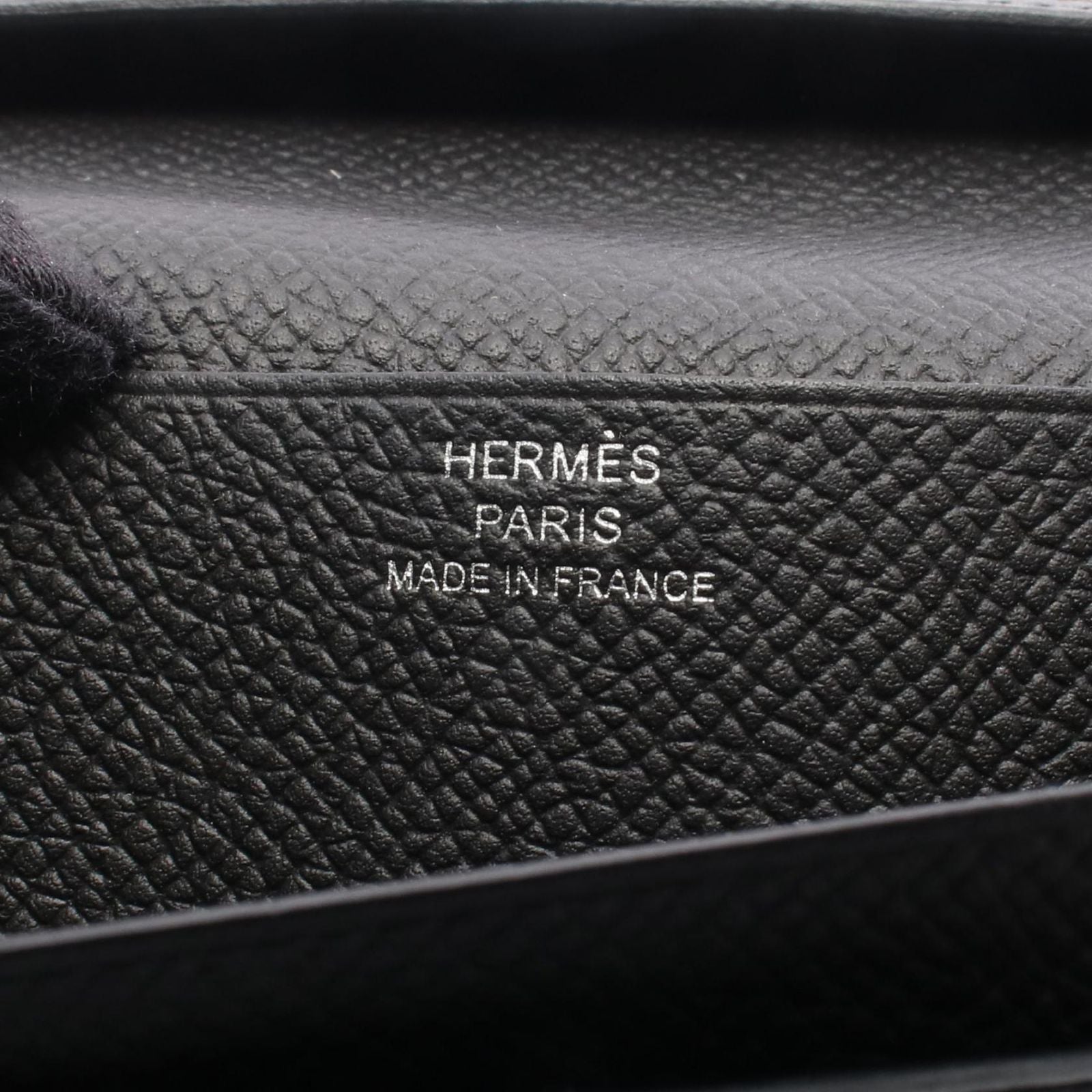 Hermes Bifold Wallet Bearn Souffle Black Leather — view 5