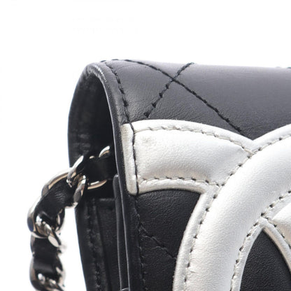 Chanel Shoulder Bag Cambon Line Black Silver Leather Cambonchi One Wallet — view 6