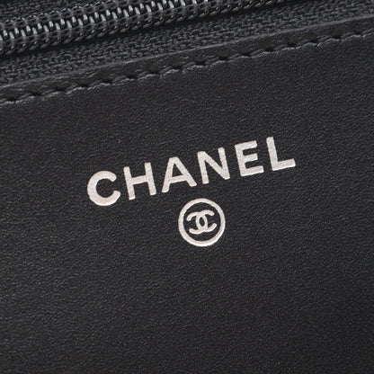 Chanel Shoulder Bag Cambon Line Black Silver Leather Cambonchi One Wallet — view 4