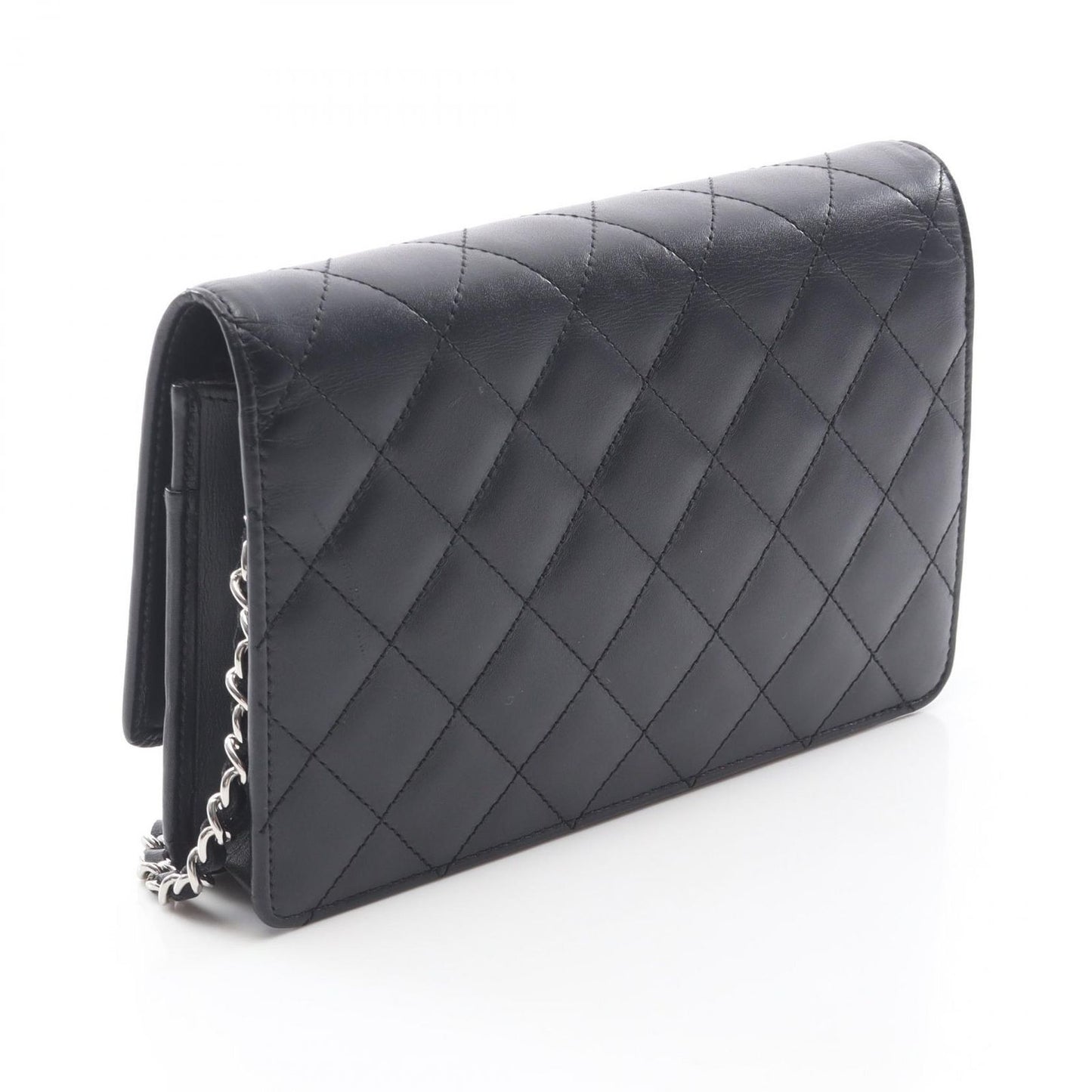Chanel Shoulder Bag Cambon Line Black Silver Leather Cambonchi One Wallet — view 2