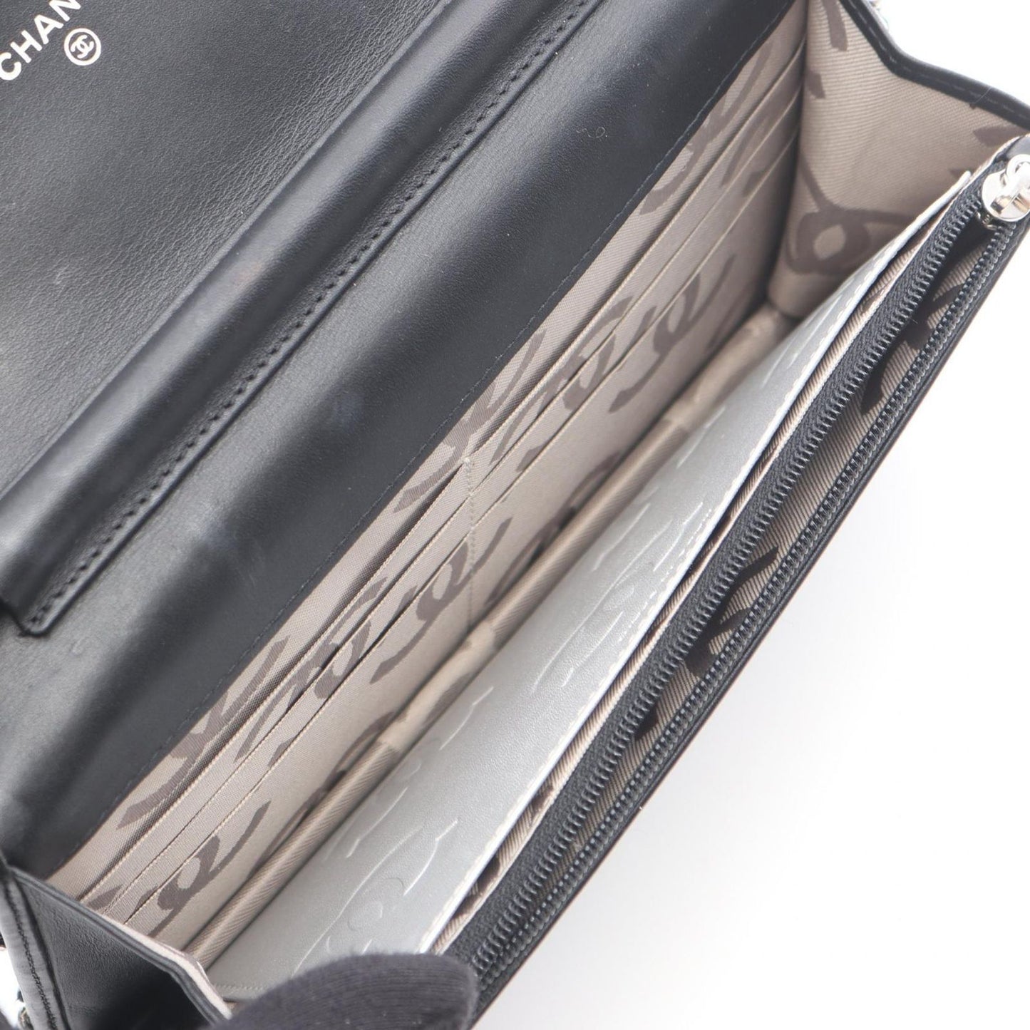 Chanel Shoulder Bag Cambon Line Black Silver Leather Cambonchi One Wallet — view 3
