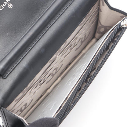 Chanel Shoulder Bag Cambon Line Black Silver Leather Cambonchi One Wallet — view 3