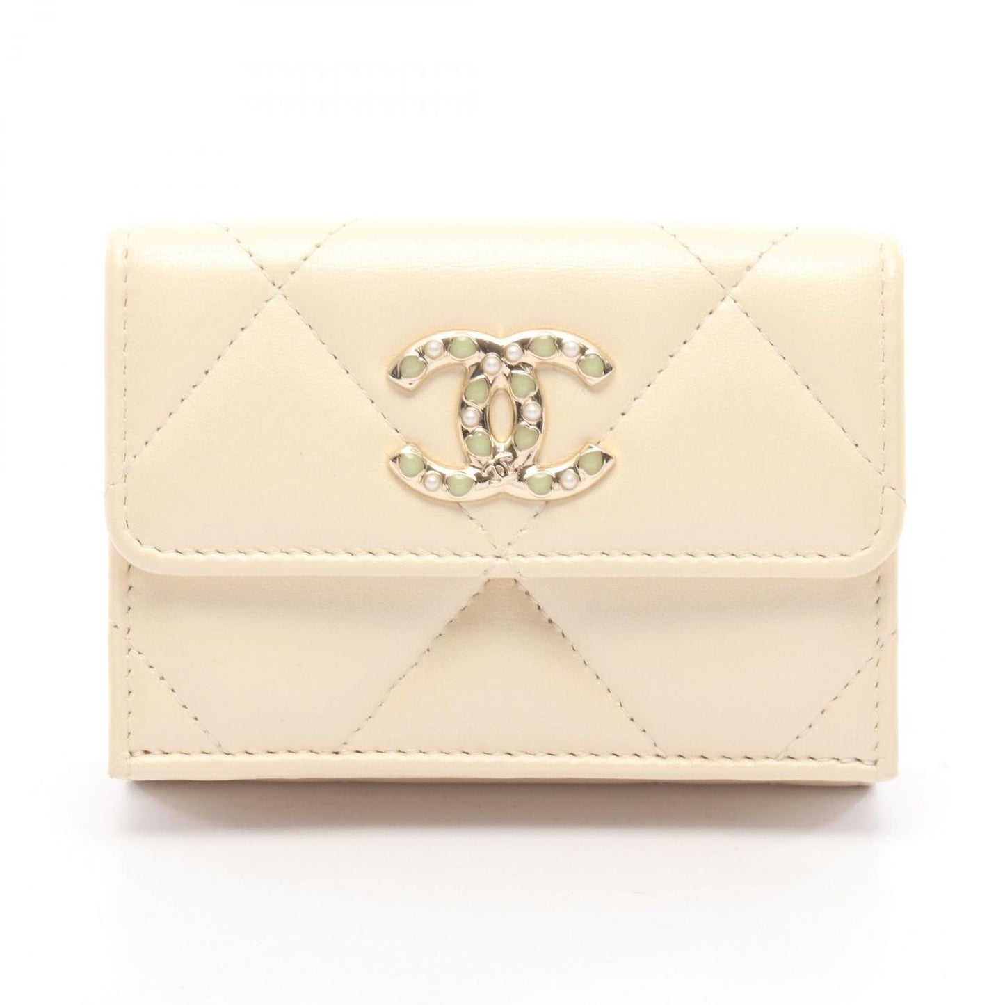 Chanel Trifold Wallet Quilted Kri-m Leather