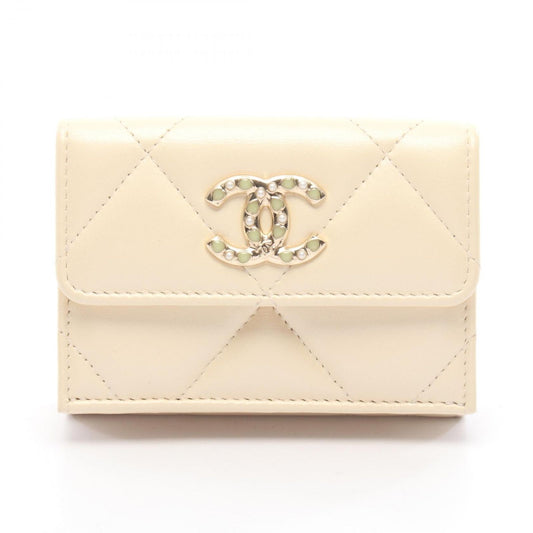 Chanel Trifold Wallet Quilted Kri-m Leather