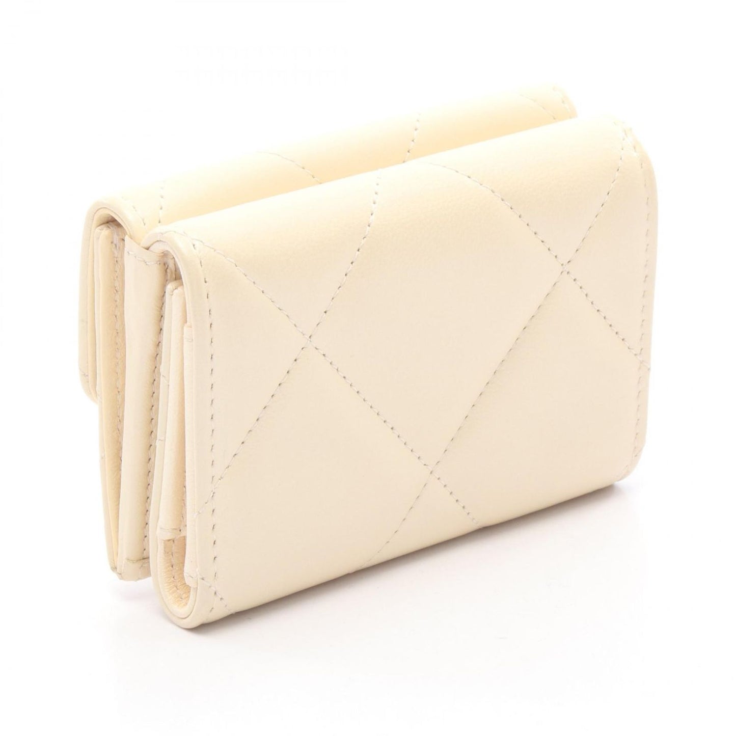 Chanel Trifold Wallet Quilted Kri-m Leather — view 2