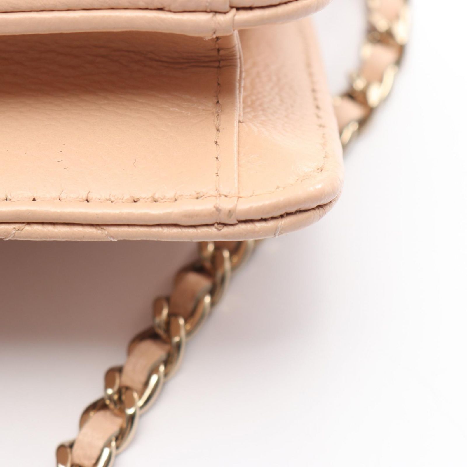 Chanel Shoulder Bag Mini Quilted Pink Beige Fu Mini Che Nshoulder — view 8