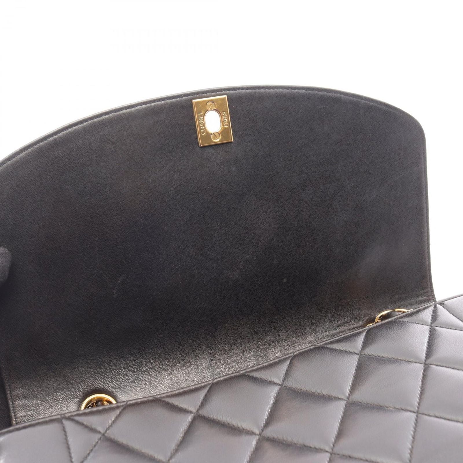 Chanel Shoulder Bag Quilted Diana Flap Black Lambskin Chain — view 8