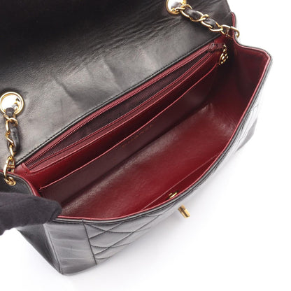 Chanel Shoulder Bag Quilted Diana Flap Black Lambskin Chain — view 3