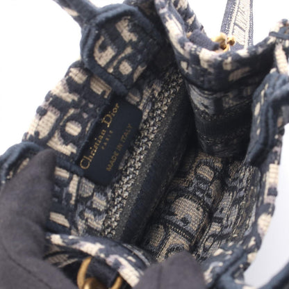 Dior Handbag Book Tote Tikal Mini Phone Oh Breek Navy Canvas Oh Oblique Cook — view 3