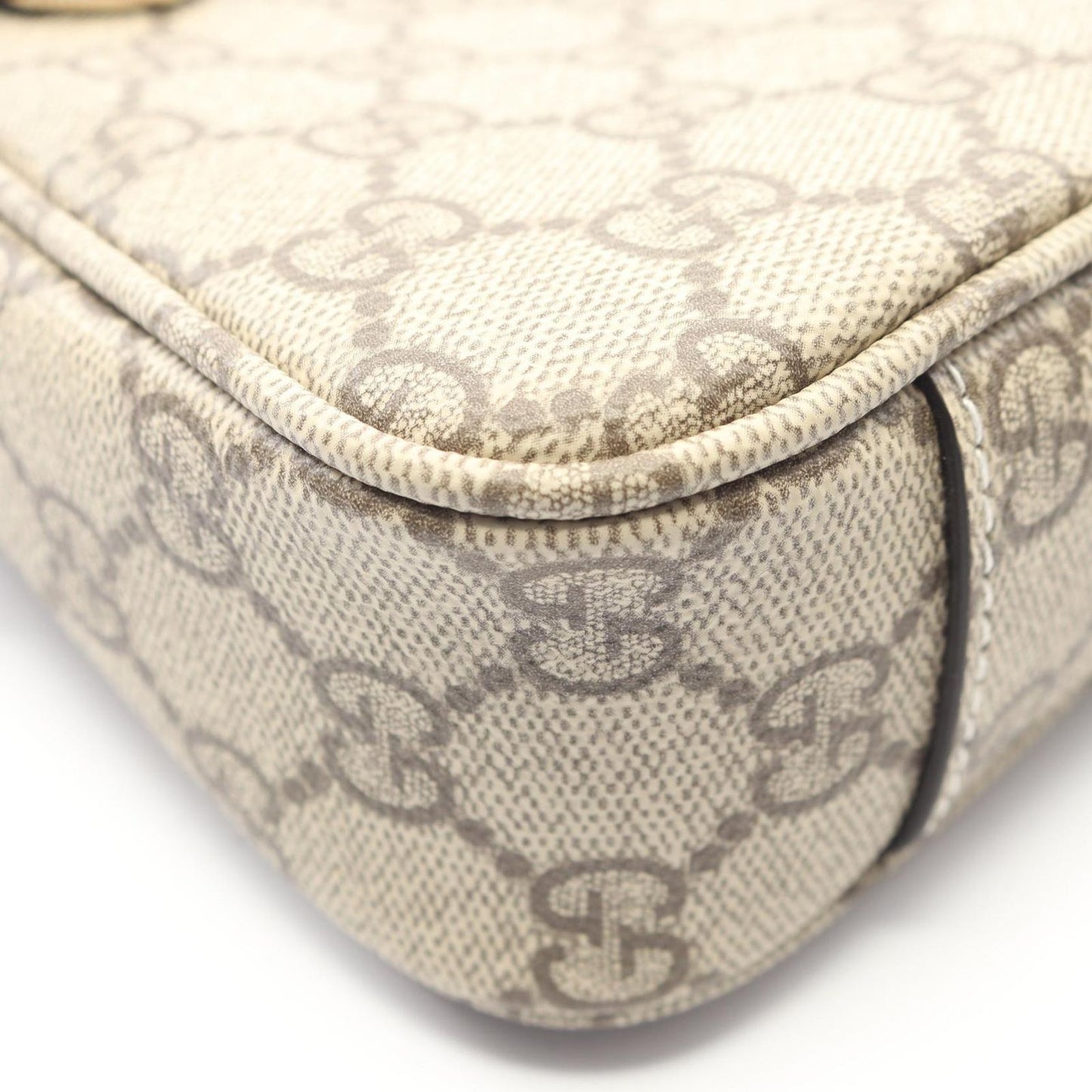 Gucci Shoulder Bag GG Emblem Smo Beige Brown Co Ting Canvas Leather Smo — view 6
