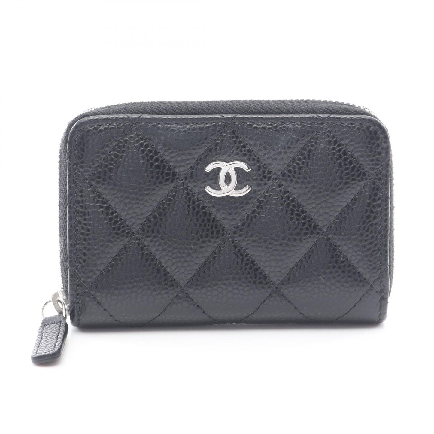 Chanel Coin Case Classic Zip Spa Quilted Black Fu