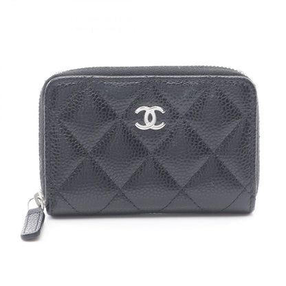 Chanel Coin Case Classic Zip Spa Quilted Black Fu