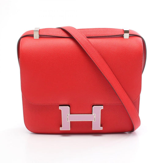 Hermes Shoulder Bag Constance 3 24 Jutomato Pink Leather