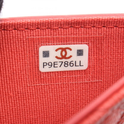 Chanel Trifold Wallet Quilted Co Ral Red Leather Fu — view 5