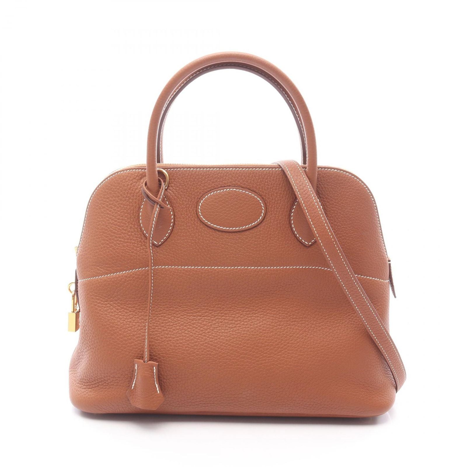 Hermes Handbag Bolide 31 Gold Leather