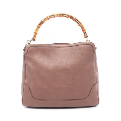 Gucci Shoulder Bag Diana Bamboo Pink Brown Leather