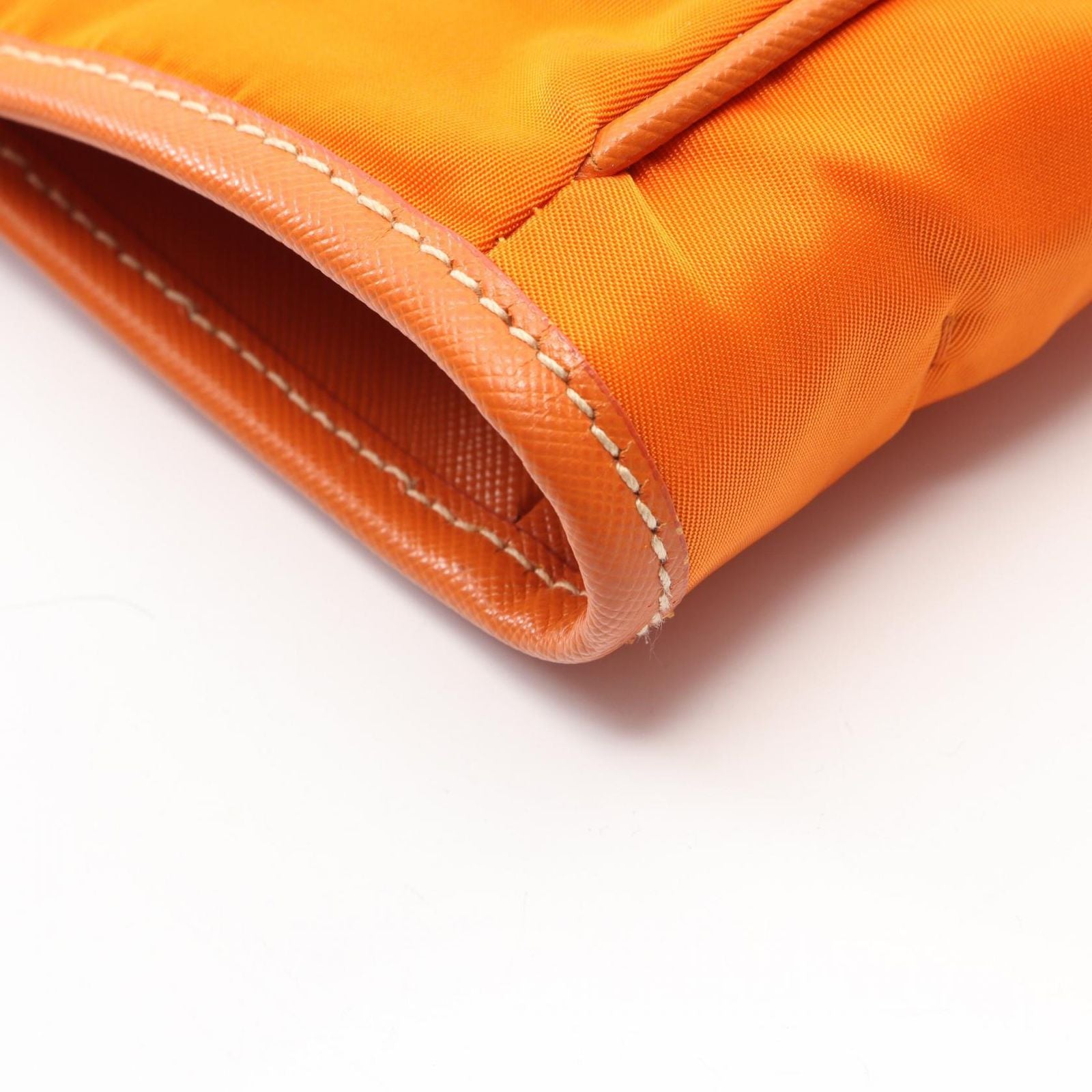 Prada Tote Orange Nylon Saffiano Leather 2-Way — view 8