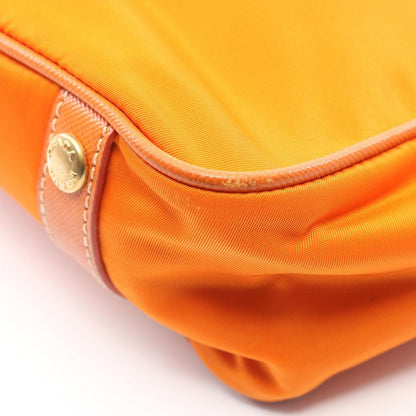 Prada Tote Orange Nylon Saffiano Leather 2-Way — view 5
